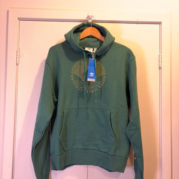 Adidas Originals Green Deco Trefoil Hoodie - Picture 1 of 6